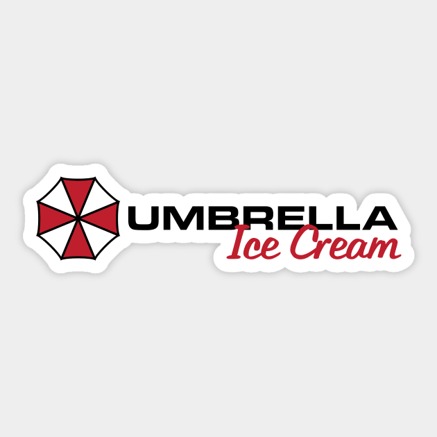 Umbrella Ice Cream - Light Sticker by MustardSoda